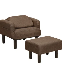 Beliani Nojatuoli Ja Rahi Ruskea Oland Online