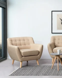 Beliani Nojatuoli Kangas Beige Motala Clearance