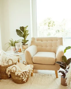 Beliani Nojatuoli Kangas Beige Motala Clearance