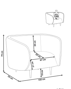 Beliani Nojatuoli Kangas Beige/Kulta Loen Best