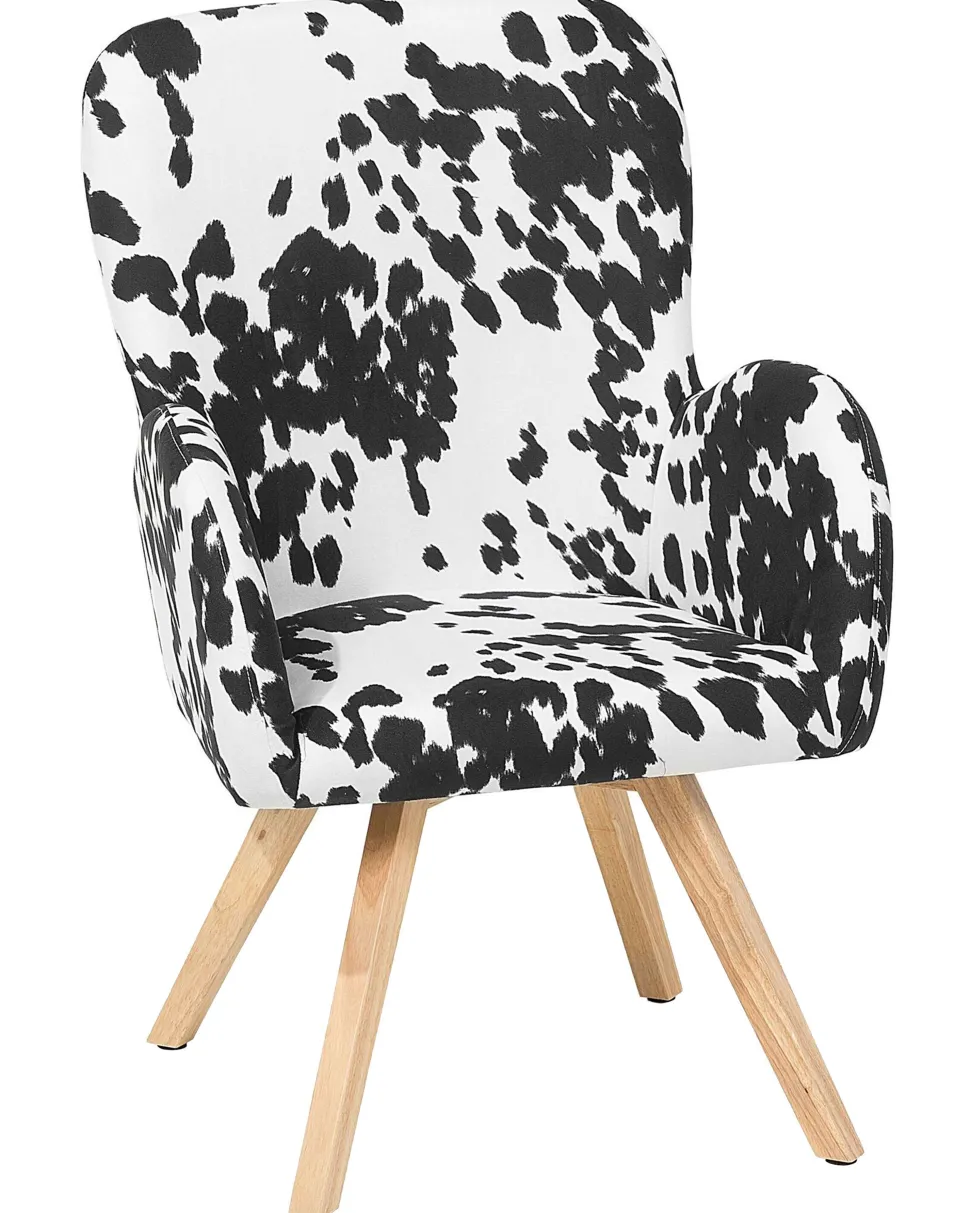 Beliani Nojatuoli Kangas Musta/Valkoinen Bjarn Flash Sale