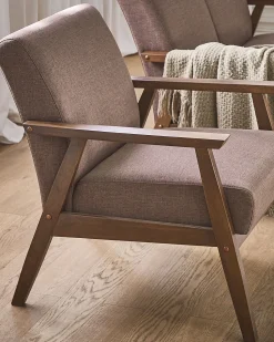 Beliani Nojatuoli Kangas Ruskea Asnes Cheap