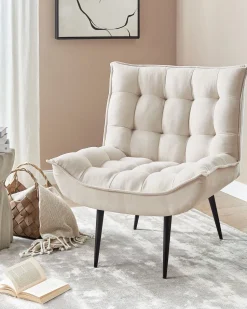 Beliani Nojatuoli Kangas Vaalea Beige Alvesta Sale