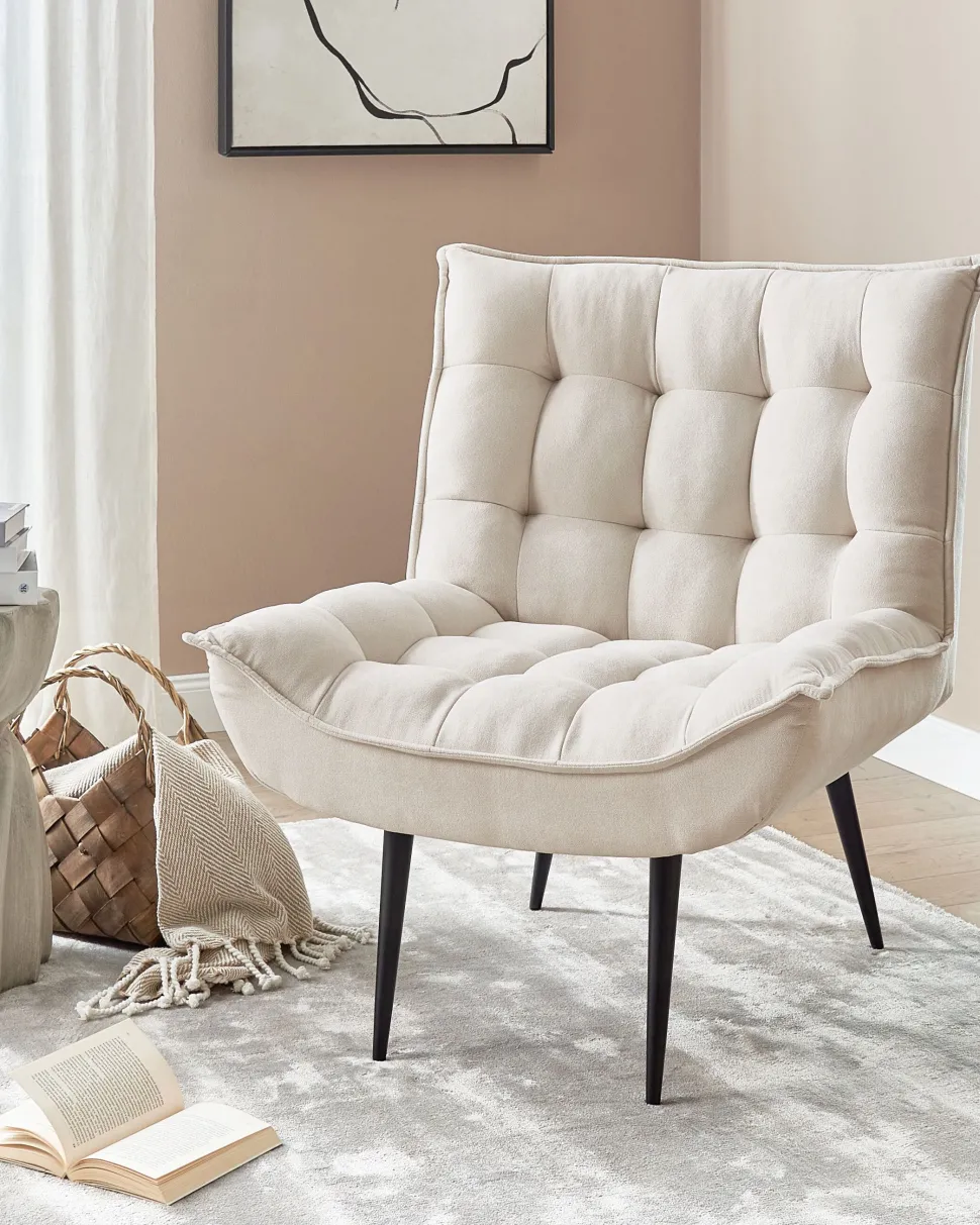 Beliani Nojatuoli Kangas Vaalea Beige Alvesta Sale