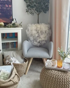 Beliani Nojatuoli Kangas Vaaleanharmaa Bjarn Outlet