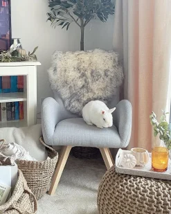 Beliani Nojatuoli Kangas Vaaleanharmaa Bjarn Outlet