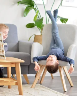 Beliani Nojatuoli Kangas Vaaleanharmaa Bjarn Outlet