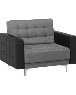 Beliani Nojatuoli Kangas Vaaleanharmaa/Musta Aberdeen New