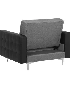 Beliani Nojatuoli Kangas Vaaleanharmaa/Musta Aberdeen New