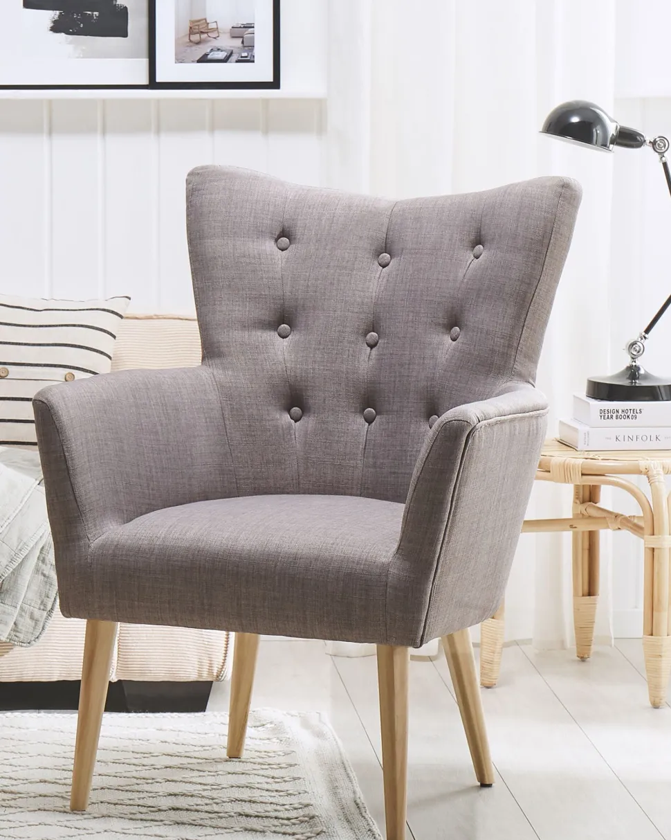 Beliani Nojatuoli Kangas Vaaleanharmaa Angen Best Sale