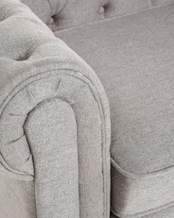 Beliani Nojatuoli Kangas Vaaleanharmaa Chesterfield Fashion