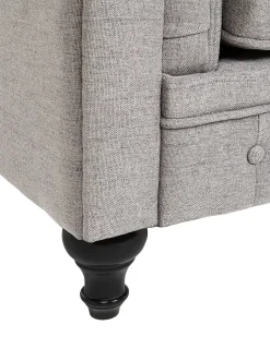 Beliani Nojatuoli Kangas Vaaleanharmaa Chesterfield Fashion