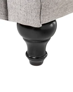 Beliani Nojatuoli Kangas Vaaleanharmaa Chesterfield Fashion