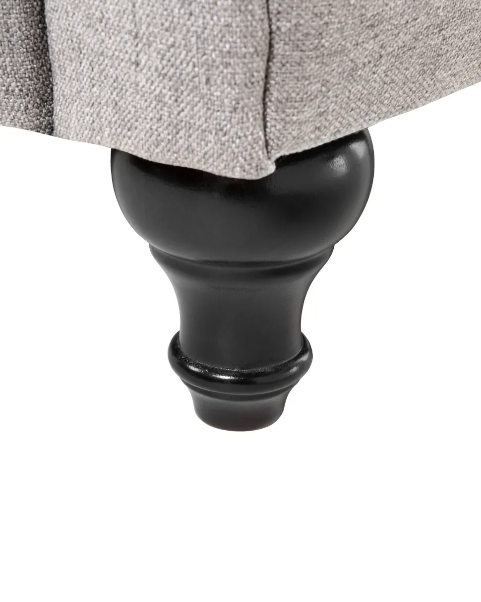 Beliani Nojatuoli Kangas Vaaleanharmaa Chesterfield Fashion