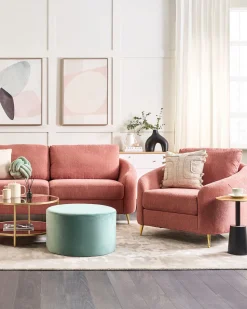 Beliani Nojatuoli Kangas Vaaleanpunainen Trosa Shop