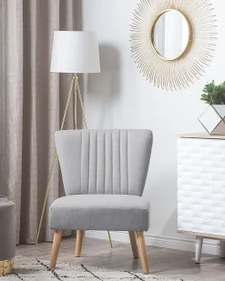 Beliani Nojatuoli Kankainen Harmaa Vaasa New