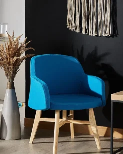 Beliani Nojatuoli Kankainen Sininen Ystad Shop