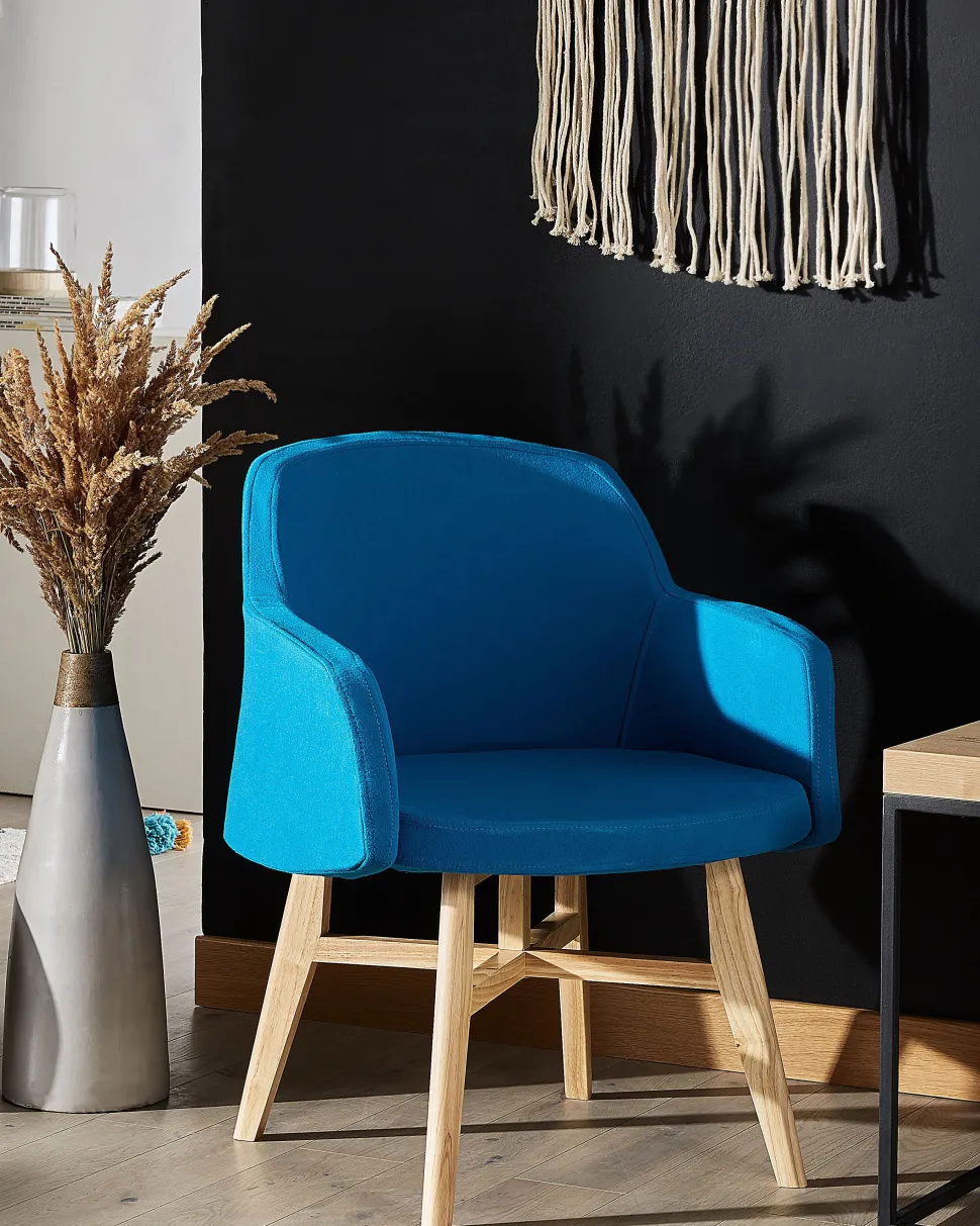 Beliani Nojatuoli Kankainen Sininen Ystad Shop