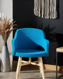 Beliani Nojatuoli Kankainen Sininen Ystad Shop