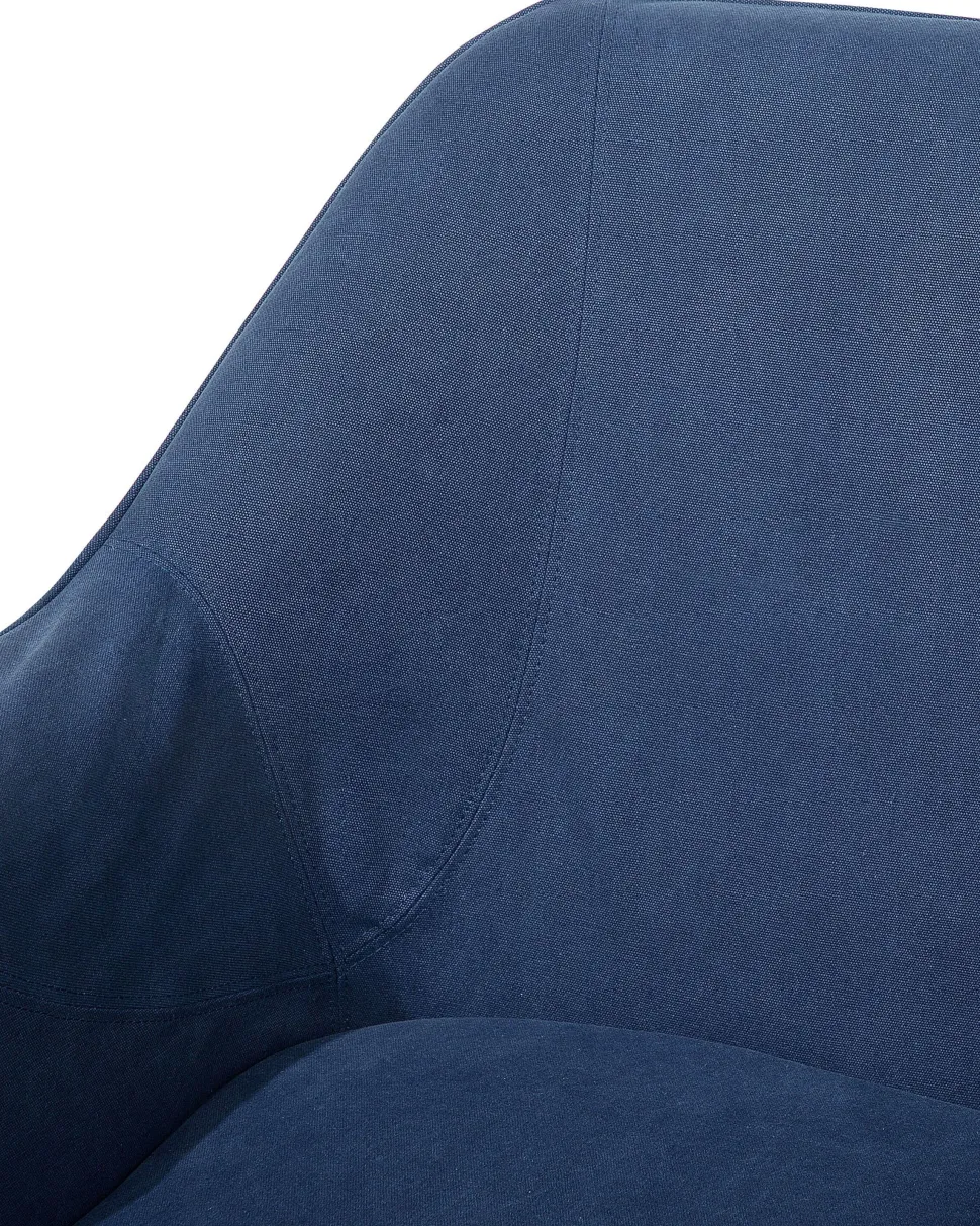 Beliani Nojatuoli Kankainen Tummansininen Loken Best Sale