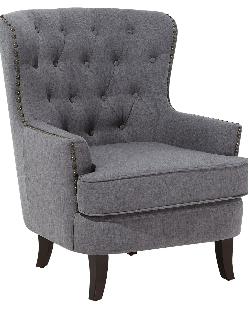 Beliani Nojatuoli Kankainen Tummanharmaa Viborg Ii Online