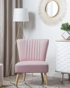 Beliani Nojatuoli Kankainen Vaaleanpunainen Vaasa Hot