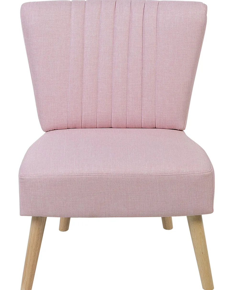 Beliani Nojatuoli Kankainen Vaaleanpunainen Vaasa Hot