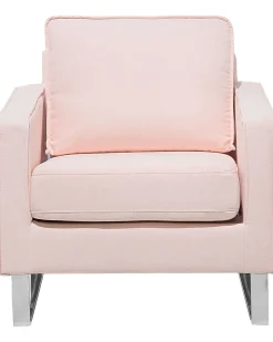 Beliani Nojatuoli Kankainen Vaaleanpunainen Vind Fashion