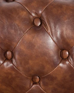 Beliani Nojatuoli Keinonahka Kullanruskea Chesterfield Online