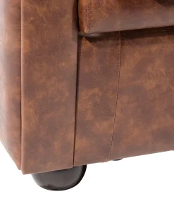 Beliani Nojatuoli Keinonahka Kullanruskea Chesterfield Online