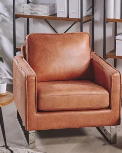 Beliani Nojatuoli Keinonahkainen Ruskea Vind Sale