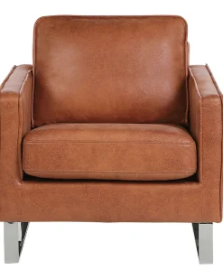 Beliani Nojatuoli Keinonahkainen Ruskea Vind Sale