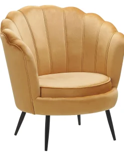 Beliani Nojatuoli Keltainen Sametti Lovikka Flash Sale