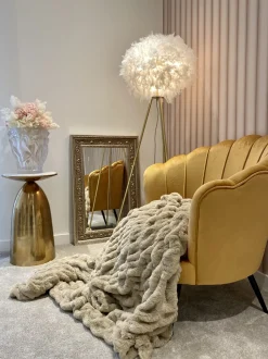 Beliani Nojatuoli Keltainen Sametti Lovikka Flash Sale