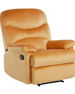 Beliani Nojatuoli Keltainen Sametti Eslov Cheap