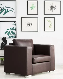 Beliani Nojatuoli Nahka Ruskea Helsinki Outlet