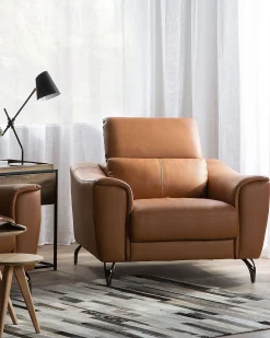 Beliani Nojatuoli Nahkainen Ruskea Narwik Shop