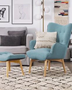 Beliani Nojatuoli Rahilla Kangas Vaaleansininen Vejle Best