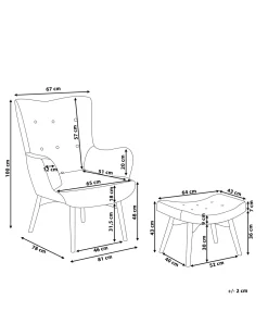 Beliani Nojatuoli Rahilla Kangas Vaaleansininen Vejle Best