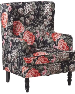 Beliani Nojatuoli Rahilla Kukkakuviollinen Musta Sandset Best Sale