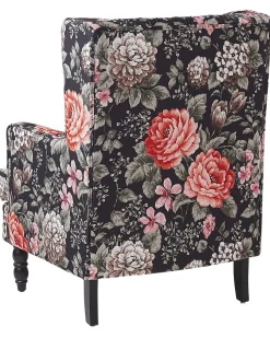 Beliani Nojatuoli Rahilla Kukkakuviollinen Musta Sandset Best Sale