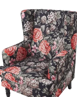 Beliani Nojatuoli Rahilla Kukkakuviollinen Musta Sandset Best Sale