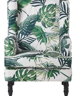 Beliani Nojatuoli Rahilla Lehtikuviollinen Vihrea Sandset Online