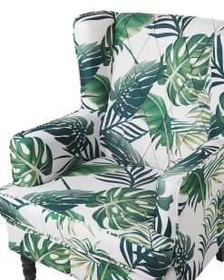 Beliani Nojatuoli Rahilla Lehtikuviollinen Vihrea Sandset Online