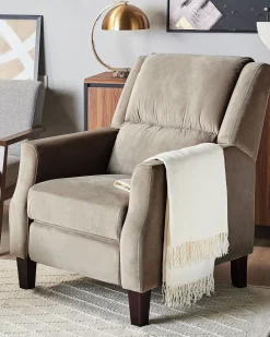 Beliani Nojatuoli Ruskeanharmaa Sametti Egersund Online