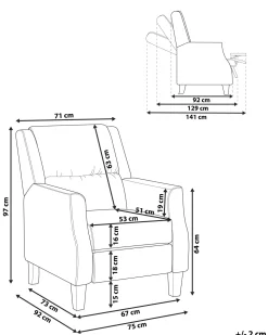 Beliani Nojatuoli Ruskeanharmaa Sametti Egersund Online