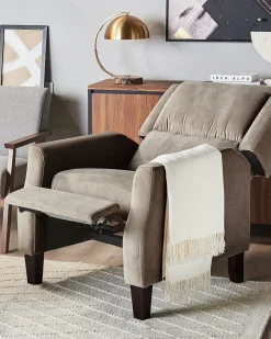 Beliani Nojatuoli Ruskeanharmaa Sametti Egersund Online