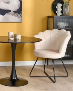 Beliani Nojatuoli Sametti Beige Lovelock Best