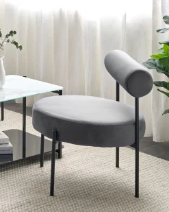 Beliani Nojatuoli Sametti Harmaa Alpha Cheap