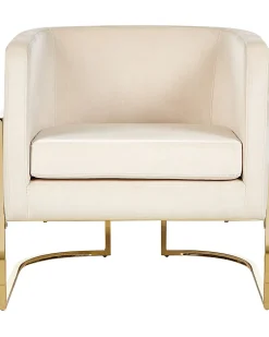 Beliani Nojatuoli Sametti Kermanvalkoinen Sirkka Best Sale